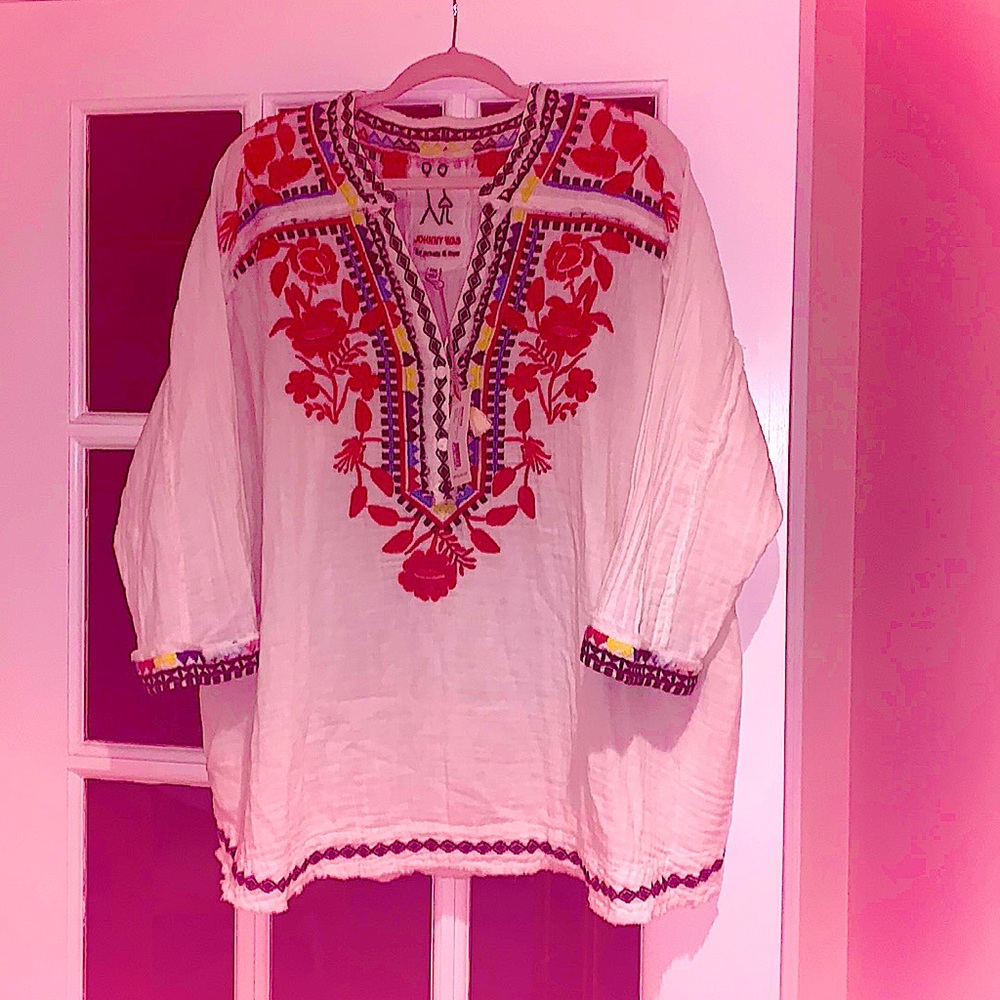 NWT cotton gauze Johnny Was top